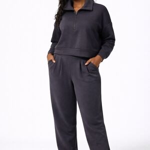 Avia Charcoal Half-Zip Activewear Set
